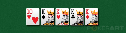 Покерные комбинации - каре, four of a kind