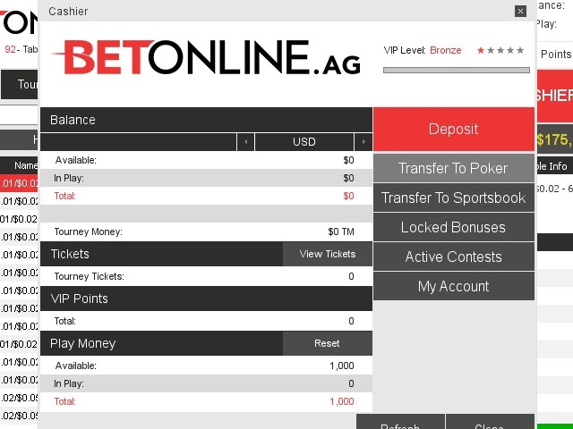Делаем депозит в Betonline